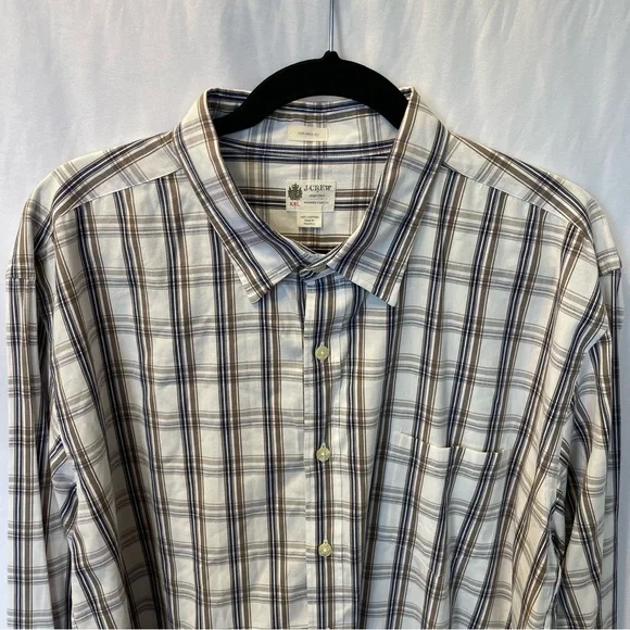 J.Crew Shirtings Cotton Size XXL Long Sleeve Button Front Shirt Tailored Plaid - Picture 4 of 12